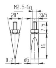 Touche couteau pour comparateur - métrologie conseil sourcing